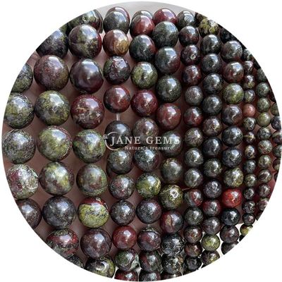 Đá quý thiên nhiên Đá đá biển Jasper Dragon Blood Loose Strand Beads Cho làm đồ trang sức
