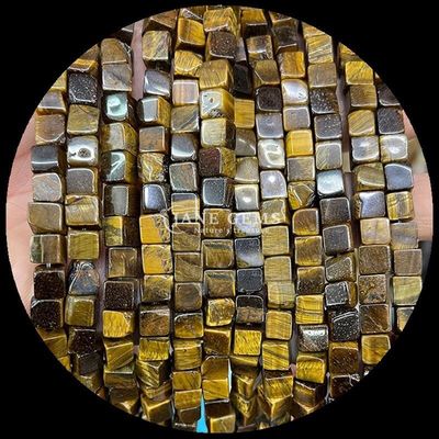 Hình hình hình khối hình vuông Opalite Tiger's Eye Loose Bead Strands cho năng lượng chữa bệnh