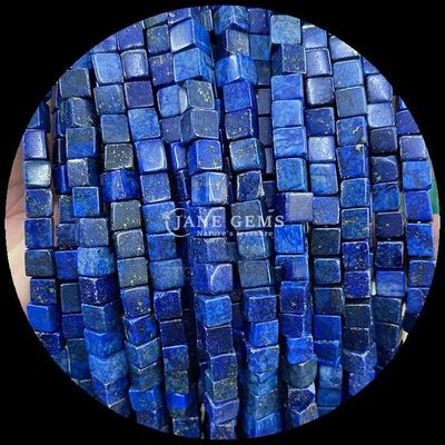 Hình cube hình vuông Howlite Lapis Lazuli Dây hạt lỏng cho việc làm đồ trang sức DIY