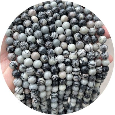 Đá ngọc bích đen tự nhiên Rhodochrosite hạt kim loại cho đồ trang sức Làm vòng tay DIY