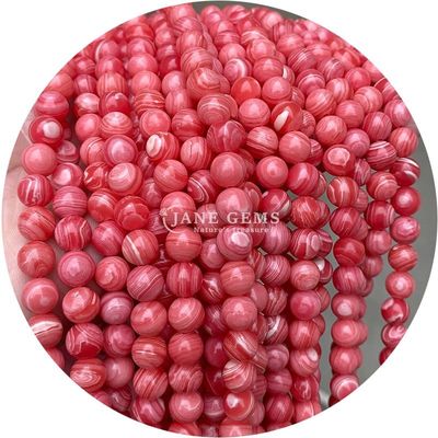 Đá ngọc bích đen tự nhiên Rhodochrosite hạt kim loại cho đồ trang sức Làm vòng tay DIY