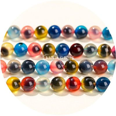 Rainbow Sugar Agate Loose Beads Round Beads DIY đồ trang sức phụ kiện hạt để làm quà