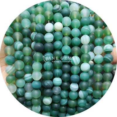 Natural Red Stripe Agate Bead Sardonyx Agate Matte Round Loose Beads For Jewelry Making (Thiết kế hạt ngọc bích)