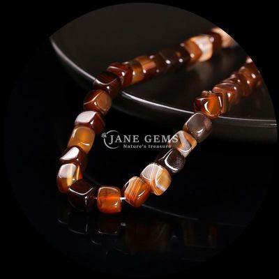 hình khối hình vuông đá quý tự nhiên hạt chanh ngọc bạch tuộc Rhodonite lỏng hạt dây cho chữa bệnh và trang sức DIY Ma