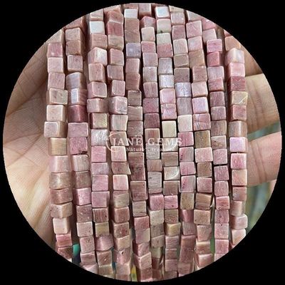 hình khối hình vuông đá quý tự nhiên hạt chanh ngọc bạch tuộc Rhodonite lỏng hạt dây cho chữa bệnh và trang sức DIY Ma