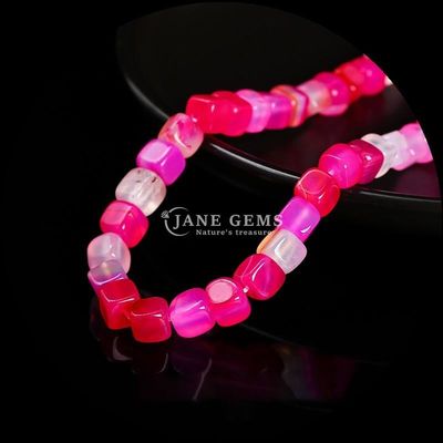 hình khối hình vuông đá quý tự nhiên hạt màu xanh lá cây sọc Agate lỏng hạt sợi cho chữa bệnh và trang sức DIY Ma