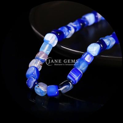 hình khối hình vuông đá quý tự nhiên hạt màu xanh lá cây sọc Agate lỏng hạt sợi cho chữa bệnh và trang sức DIY Ma