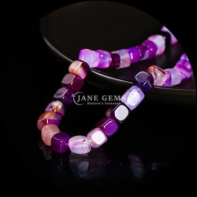 hình khối hình vuông đá quý tự nhiên hạt màu xanh lá cây sọc Agate lỏng hạt sợi cho chữa bệnh và trang sức DIY Ma