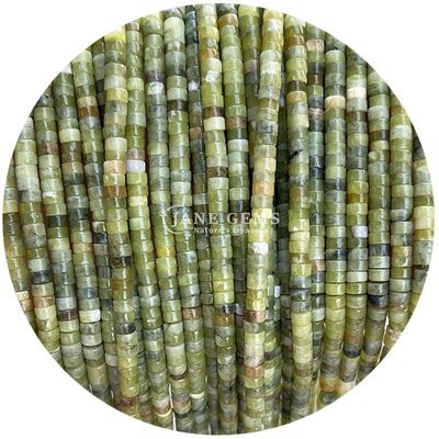 Kiwi Jasper Unakite hạt lỏng làm từ đá quý tinh thể tự nhiên để làm đồ trang sức