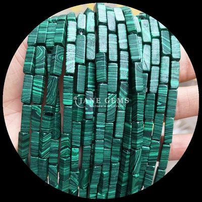 Unakite tự nhiên Malachite hình chữ nhật hình vuông Đá quý đinh sợi cho đồ trang sức DIY