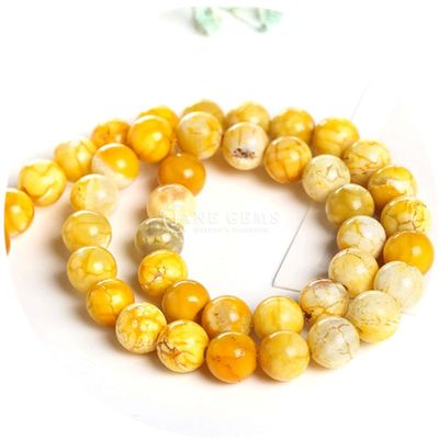 Các màu sắc khác nhau Ice Agate hình tròn mịn mịn và lỏng lỏng cho đồ trang sức & thủ công