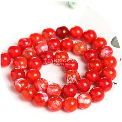 Các màu sắc khác nhau Ice Agate hình tròn mịn mịn và lỏng lỏng cho đồ trang sức & thủ công