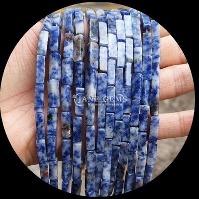 Đá quý tự nhiên hạt hình chữ nhật hình chanh Ngọc bạch tuộc Howlite lỏng lẻo cho DIY