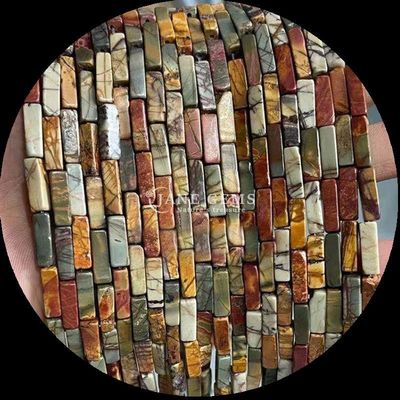 Phong cách hình chữ nhật Zebra Jasper Lapis Lazuli Viên ngọc quý Nhạc lỏng để làm đồ trang sức