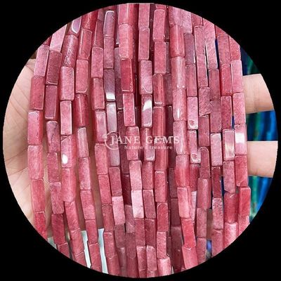 Đá hình chữ nhật được đánh bóng hoàn thiện Ngọc quý Nhạc màu tím Chalcedony Bản đồ Jasper 4x13mm cho đồ trang sức DIY