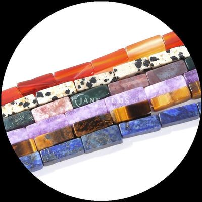 Đá hình chữ nhật được đánh bóng hoàn thiện Ngọc quý Nhạc màu tím Chalcedony Bản đồ Jasper 4x13mm cho đồ trang sức DIY