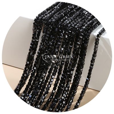 Đẹp tinh thể lỏng Bead Strand bạc Obsidian Tourmaline cho DIY thủ công làm