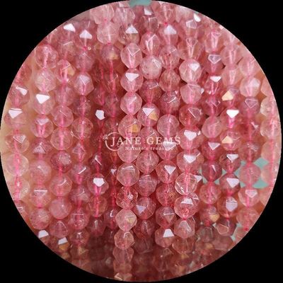 Đá quý tự nhiên hạt hình mặt hoa hồng thạch anh tourmaline dây lỏng cho làm đồ trang sức