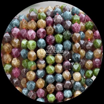 Đá quý tự nhiên hạt hình mặt hoa hồng thạch anh tourmaline dây lỏng cho làm đồ trang sức