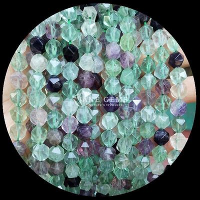 Đá quý tự nhiên có mặt đẹp đẽ hạt Fluorite Lapis Lazuli Sợi lỏng để làm đồ trang sức