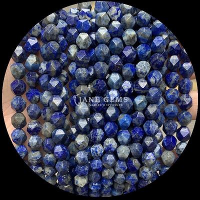 Đá quý tự nhiên có mặt đẹp đẽ hạt Fluorite Lapis Lazuli Sợi lỏng để làm đồ trang sức