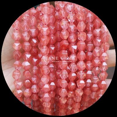 Viên ngọc quý tự nhiên có nhiều mặt màu sắc sôi động dưa hấu thạch anh Aquamarine Vòng đinh lỏng lỏng cho đồ trang sức DIY