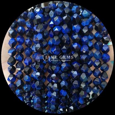 Đá quý hạt kim cương màu sắc khác nhau Đèn trang sức DIY 6mm 8mm 10mm Tourmaline Blue Tiger's Eye Loose Strands