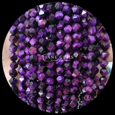 Nhiều màu năng lượng chữa bệnh mặt bằng đá tinh tế hạt màu xanh lá cây Tiger's Eye để làm đồ trang sức