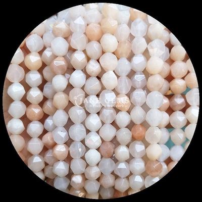 Loose Natural Diamond Faceted Gem Beads Morganite Pink Aventurine Loose Strands để làm đồ trang sức