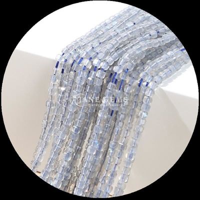 Đá tự nhiên đánh bóng hạt đá quý hình khối vuông Fluorite Labradorite Mini lỏng hạt đinh cho vòng tay / vòng cổ