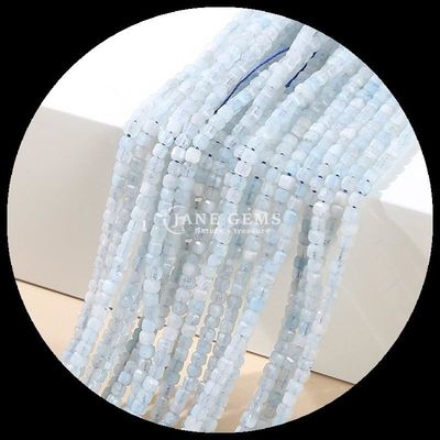 Đá tự nhiên đánh bóng hạt đá quý hình khối vuông Fluorite Labradorite Mini lỏng hạt đinh cho vòng tay / vòng cổ