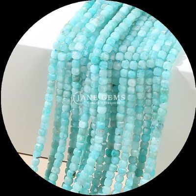 Đá đốm nhiều màu lapis lazuli Amazonite Cube Cut Perles đá quý để làm đồ trang sức DIY