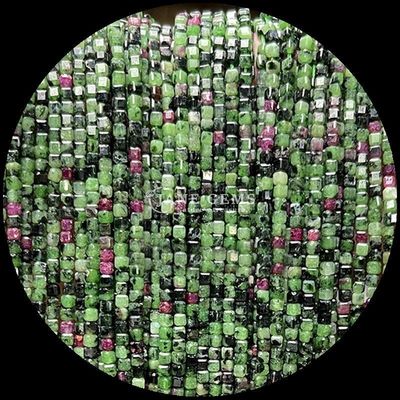 Đá quý Cube Beads Ruby Zoisite Tiger's Eye Loose Strands Square Beads để làm đồ trang sức DIY