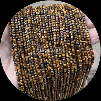Đá quý Cube Beads Ruby Zoisite Tiger's Eye Loose Strands Square Beads để làm đồ trang sức DIY