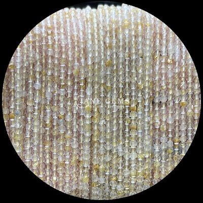 Đồ cube hình vuông có thể tùy chỉnh Viên ngọc quý vàng Quartz Rutilated Prehnite Loose Strands Viên ngọc trai