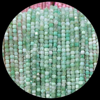 Màu sắc Mini Cube đá quý hạt màu hồng Opal và xanh lá cây Agate sợi cho đồ trang sức DIY