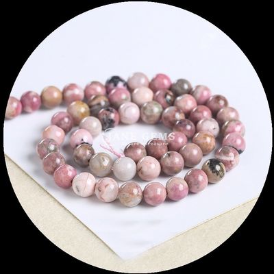 Đá quý tròn đầy màu sắc hạt mộc Morganite cho đồ trang sức Làm tay đeo tay DIY vòng cổ / bông tai