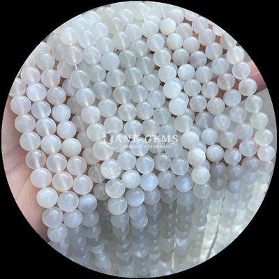 Đá quý tự nhiên với cắt tròn Moonstone Fluorite Ocean Jasper Loose Strands hạt cho đồ trang sức DIY