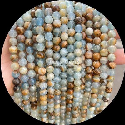Đá quý tự nhiên với cắt tròn Moonstone Fluorite Ocean Jasper Loose Strands hạt cho đồ trang sức DIY