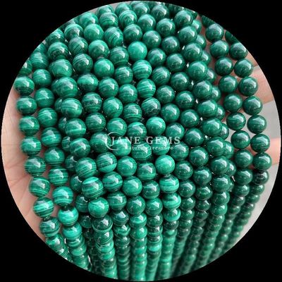 Đá quý tròn đánh bóng DIY hạt Lapis Lazuli Malachite Tourmaline Dây lỏng để làm đồ trang sức