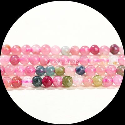 Vivid Round Multi Color DIY trang sức Mini Loose Tourmaline Yellow Jade Loose Strands Beads