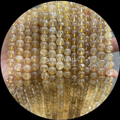 Đá tròn trong nhiều màu sắc Quartz hoa hồng tự nhiên vàng Quartz Rutilated cho đồ trang sức DIY