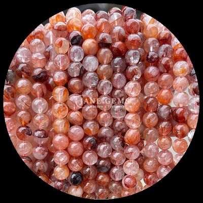 Đá quý tròn Fire Quartz Smoky Quartz Bead Strands trong nhiều màu sắc khác nhau cho tự làm đồ trang sức