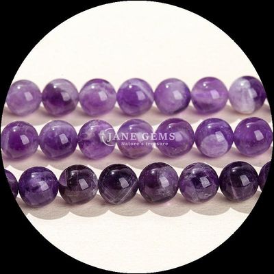 Hình dạng hình tròn tự nhiên Ngọc trai hạt tinh thể Quartz tinh thể Citrine Amethyst Sợi lỏng cho đồ trang sức DIY