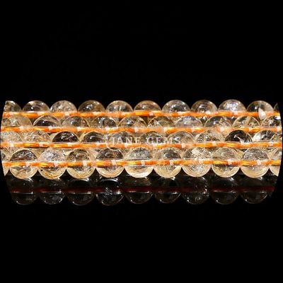 Hình dạng hình tròn tự nhiên Ngọc trai hạt tinh thể Quartz tinh thể Citrine Amethyst Sợi lỏng cho đồ trang sức DIY
