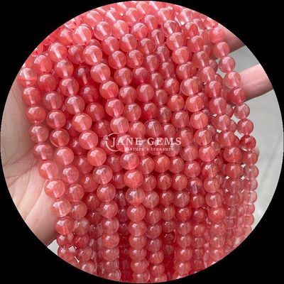 Hình dạng hình tròn tự nhiên Ngọc trai hạt tinh thể Quartz tinh thể Citrine Amethyst Sợi lỏng cho đồ trang sức DIY
