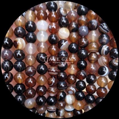 Hình dạng tròn đá quý màu đỏ dải Agate màu xanh lá cây dải Agate tự nhiên lỏng lỏng hạt dây đeo cho vòng tai DIY làm đồ trang sức