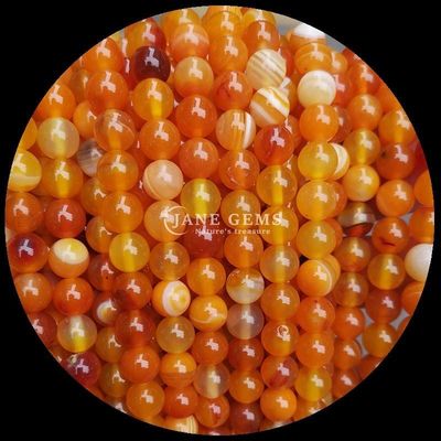 Nhiều màu cắt tròn hạt đá quý màu vàng xanh dải Agate cho DIY làm đồ trang sức và chữa bệnh vòng tay