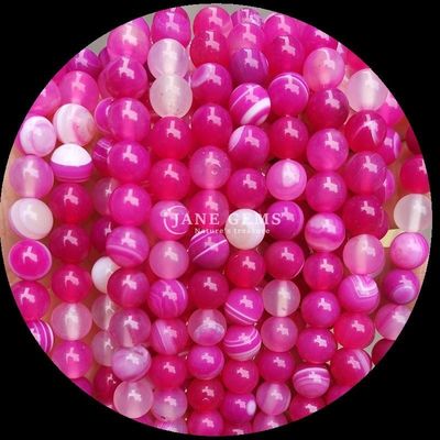 Nhiều màu cắt tròn hạt đá quý màu vàng xanh dải Agate cho DIY làm đồ trang sức và chữa bệnh vòng tay