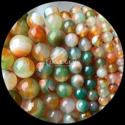 Đồ trang sức DIY Làm hạt đá quý tự nhiên tròn 8mm trong agate Cherry và các sợi agate khác nhau cho vòng tai